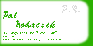 pal mohacsik business card